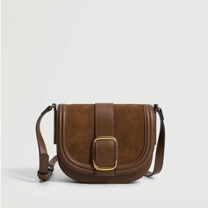 Buckle Leather Bag - MANGO